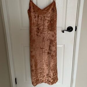 Orange Velvet Slip Style Dress